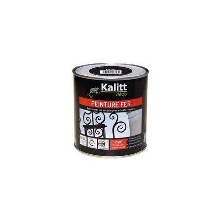 Peinture fer anti-rouille noir mat 0.5L  - KALITT