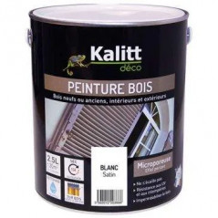 Peinture bois satin blanc 2.5L - KALITT