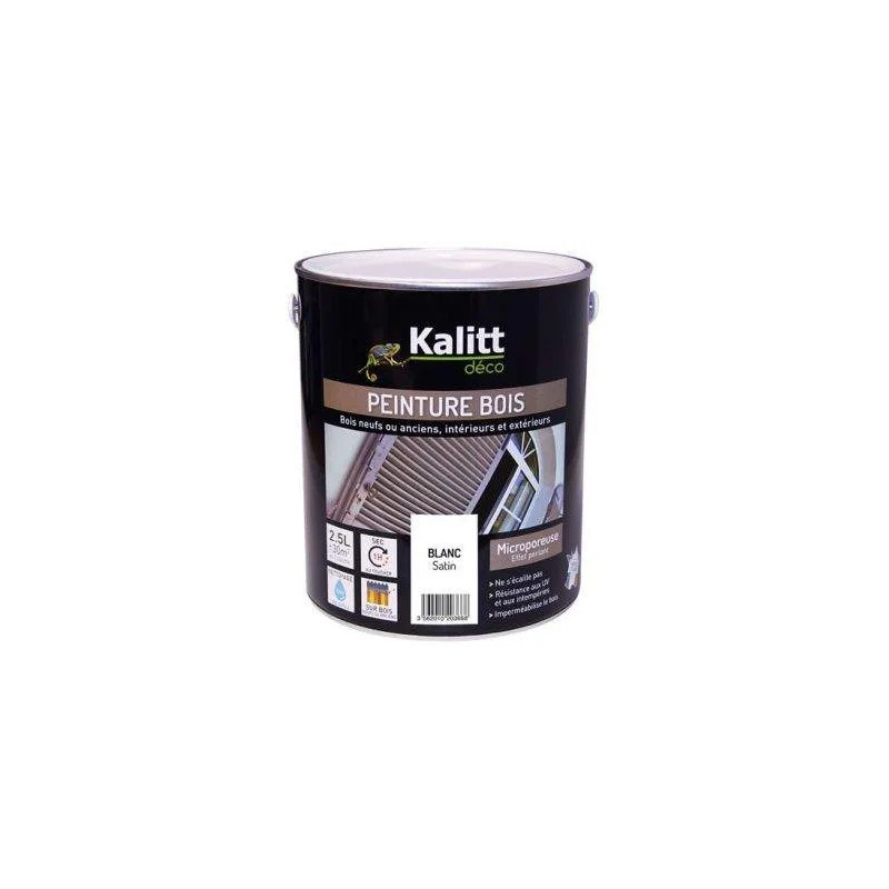 Peinture bois satin blanc 2.5L, KALITT