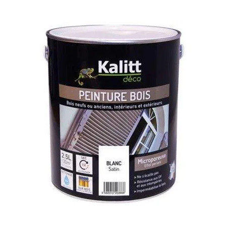 Peinture bois satin blanc 2.5L - KALITT