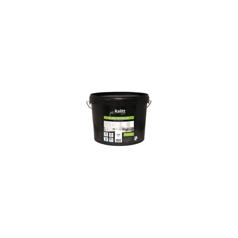 Peinture mur et plafond mono couche acrylique satin blanc 10L, KALITT