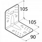 Soporte de montaje galvanizado reforzado 105x105x90x3 mm