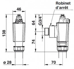 Presto 1000XL TC valve with stop