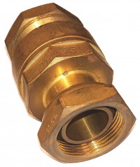 PE 40 gas fitting with sphero-conical joint and 33x42 nut