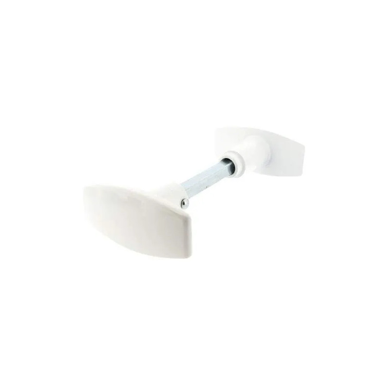 Door handle double square knob 6/7 - White aluminium