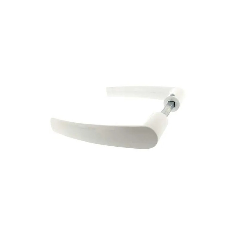 Lever handle double square 6 and 7 - White aluminium