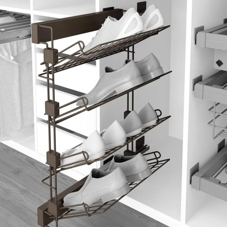 Pull-out side shoe rack, left-handed installation, St, Mocha