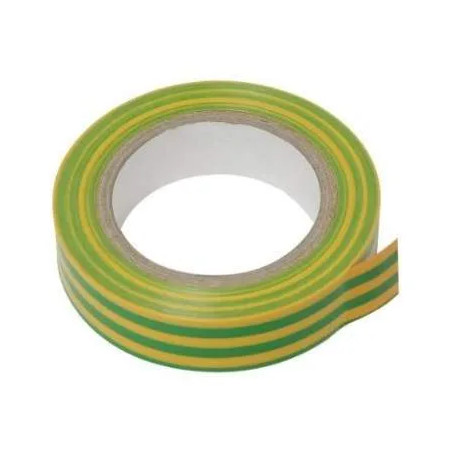 Cinta aislante 10 m x 15 mm Amarillo/Verde