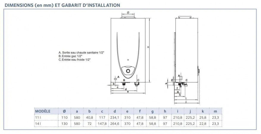 Calentador de baño Fluendo Plus LNX 14CF sin luz piloto Gas butano, propano