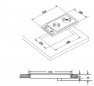 Electric hotplate, 2 burners, stainless steel, 290x510mm