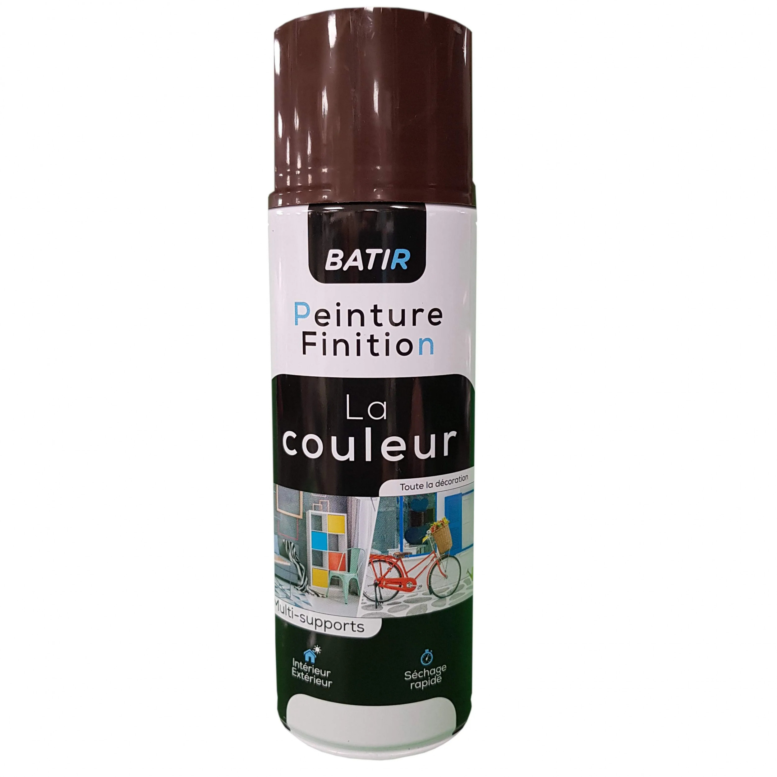 Pintura brillante en aerosol 400ml, chocolate, RAL 8017