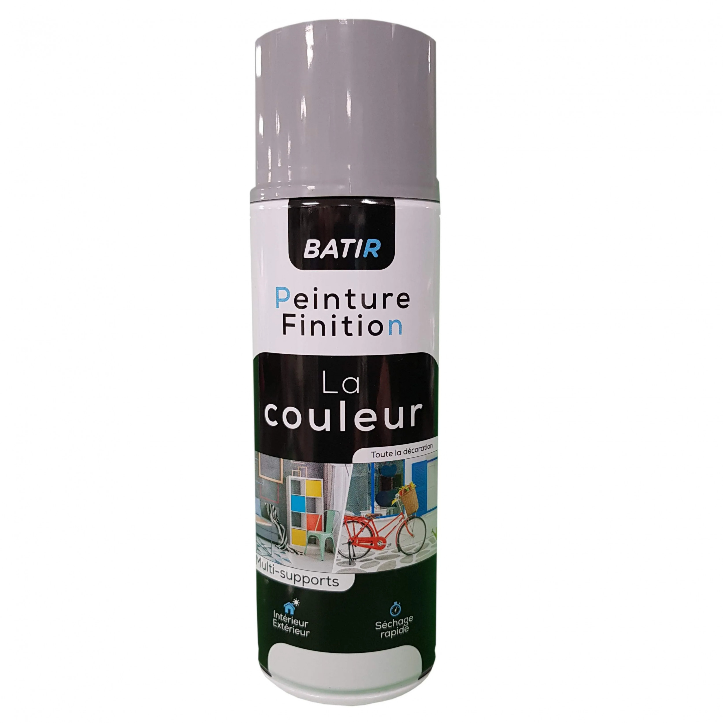 Pintura brillante en aerosol 400ml, gris plata, RAL 7001