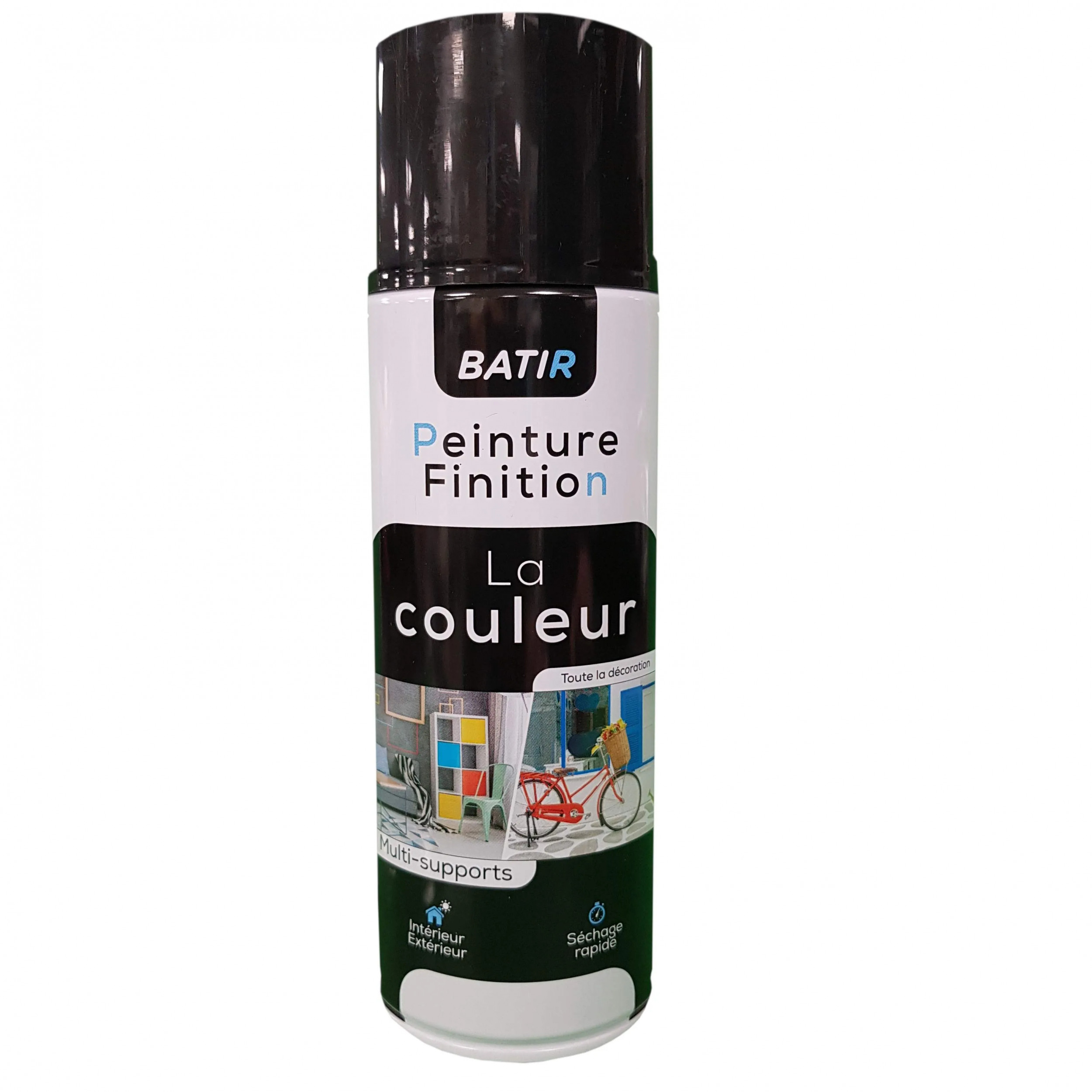 Pintura brillante en aerosol 400ml, negro, RAL 9005