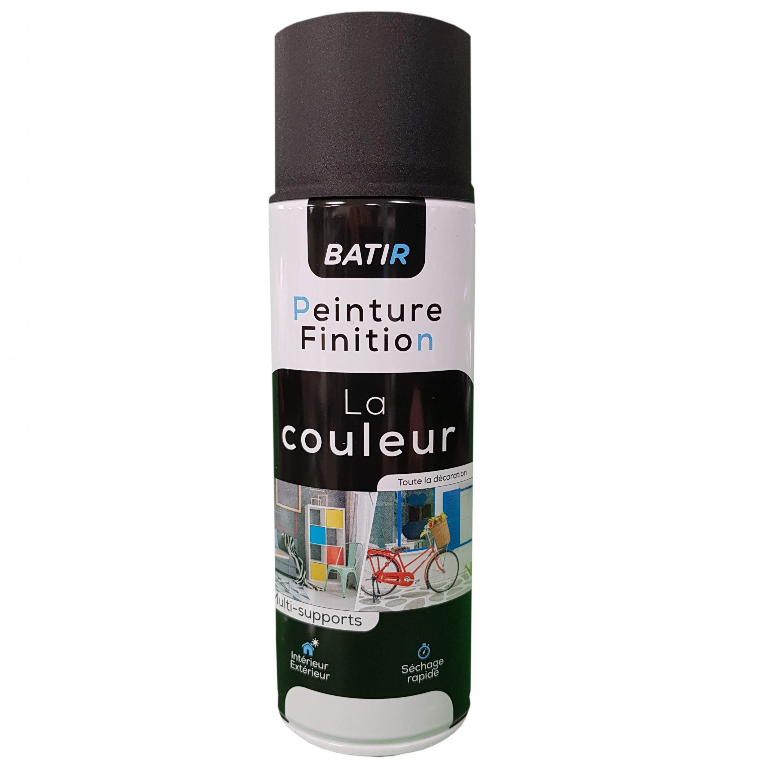 Aérosol peinture mât 400ml, noir, RAL 9005