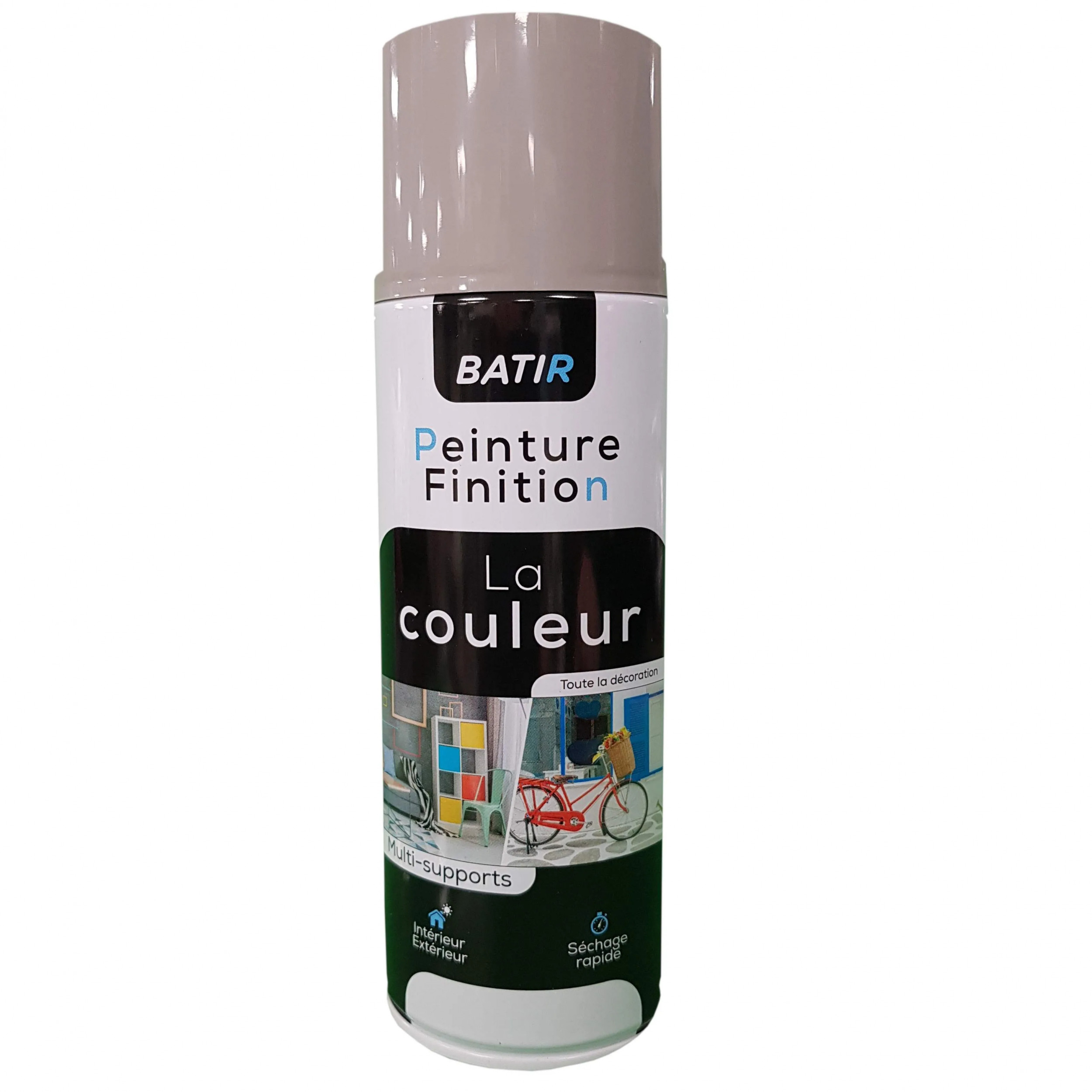 Pintura brillante en aerosol 400ml, color topo, RAL 7036