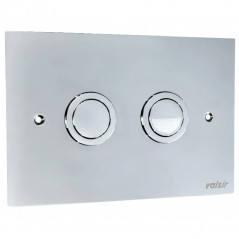 Plaque de commande pneumatique inox brillant WC encastré Valsir, double volume