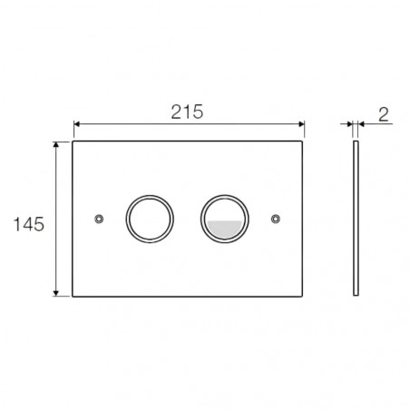 P7 Valsir pneumatic plate, bright stainless steel