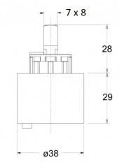 Cartucho de cerámica para mezclador oculto FA11451, d.40