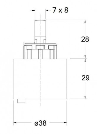 Ceramic cartridge for FA11451 concealed mixer, d.40