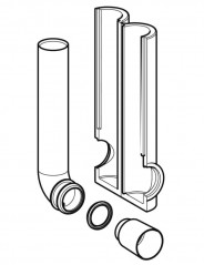 Kit coude d'alimentation 90°, tuyau de chasse Geberit avec isolation diamètre 56 mm