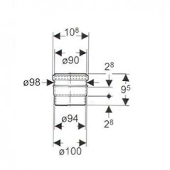 Connecting sleeve diameter 90