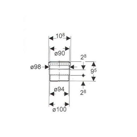 Connecting sleeve diameter 90