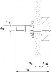 Chevilles placo sans vis HM 6x52, 50 pièces