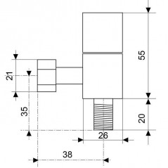 Rubinetto quadrato per WC, design quadrato