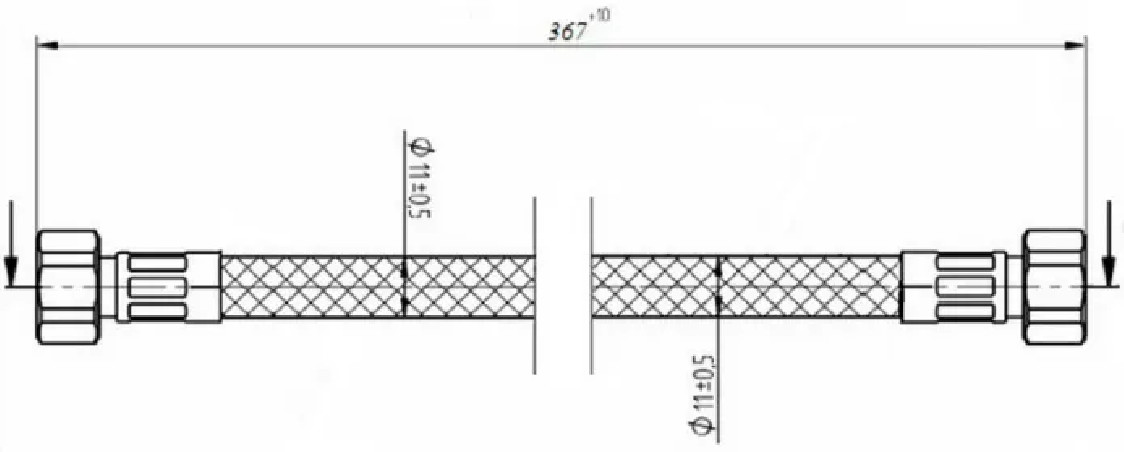 Connecting hose for flush mount