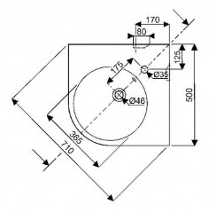 Lavabo d'angle compact Prima Style 500x500