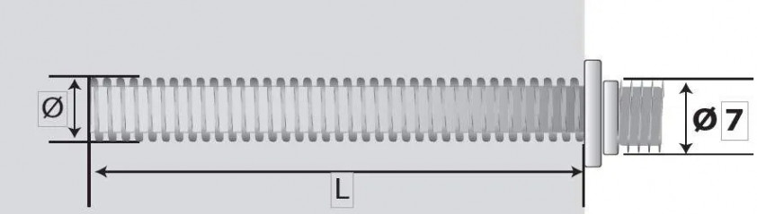 Metal screw 5x60 for wall plug, 100 pieces