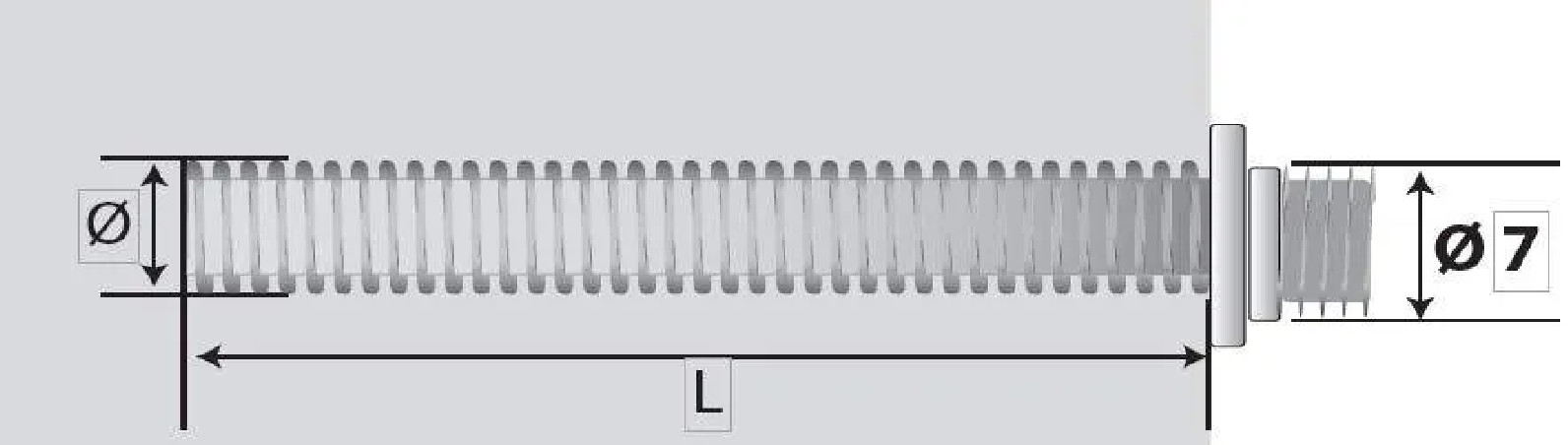 Metal screw 5x60 for wall plug, 100 pieces