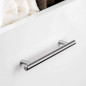 10 Furniture handles, diameter 12mm, distance between centres 128mm, satin nickel steel