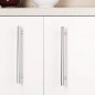 10 Furniture handles, diameter 12mm, distance between centres 128mm, satin nickel steel