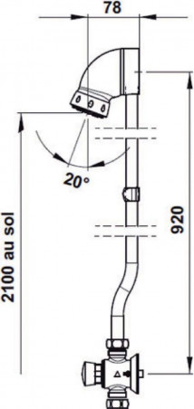 Juego de ducha con tubo y collar