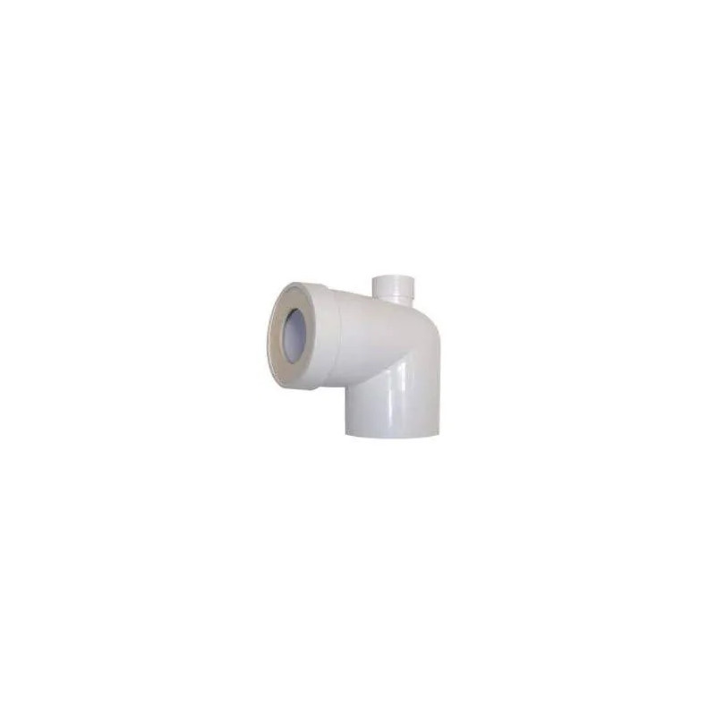 Pipe WC mâle diamètre 93 mm avec piquage dessus femelle diamètre 40 mm.