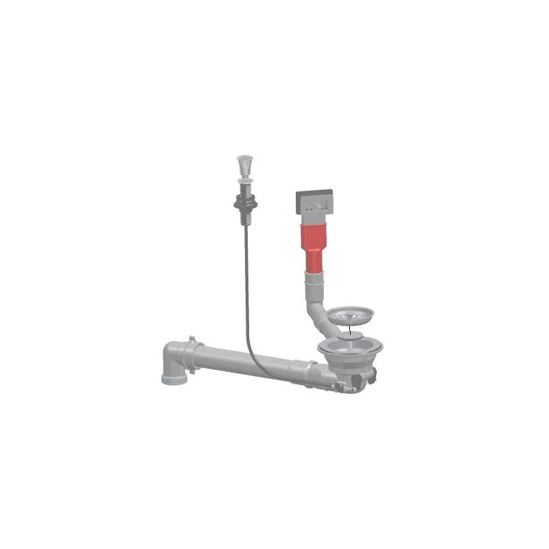 Automatic sink drain diameter 90mm, automatic emptying with pipe, special space saving