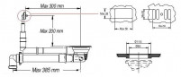 Automatic sink drain diameter 90mm, automatic emptying with pipe, special space saving