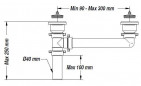 Double sink drain, without siphon, without overflow, diameter 70mm