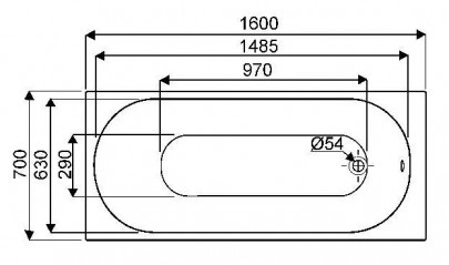 BASTIA 3 bathtub, 160x70