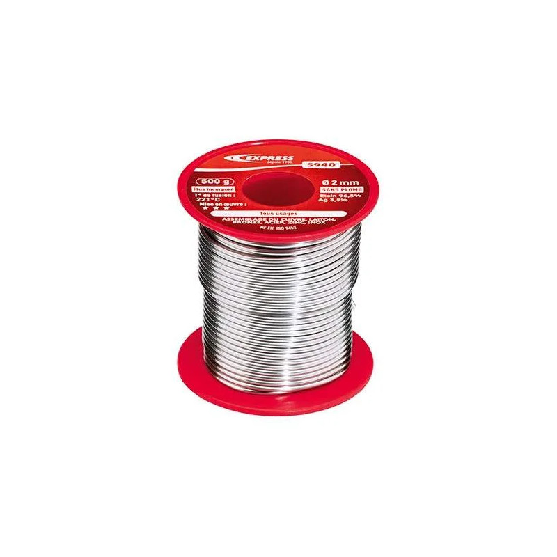 500 g coil, 96.5% tin solder%silver 3.5%2 mm