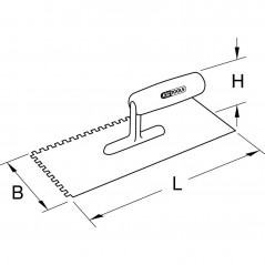 Galleggiante dentato, lama in acciaio inossidabile, scanalatura 6x6 mm