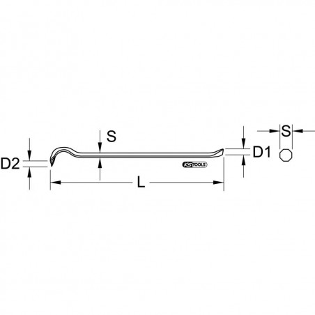 Ausschalungszange, Brecheisen, 6-kant, 500mm