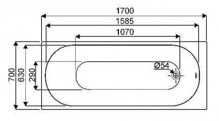 BASTIA 3 bathtub, 170x70