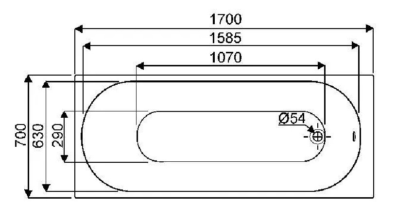 BASTIA 3 bathtub, 170x70