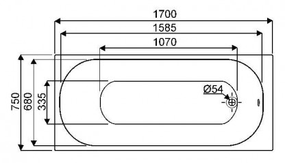 BASTIA 3 bathtub, 170x75