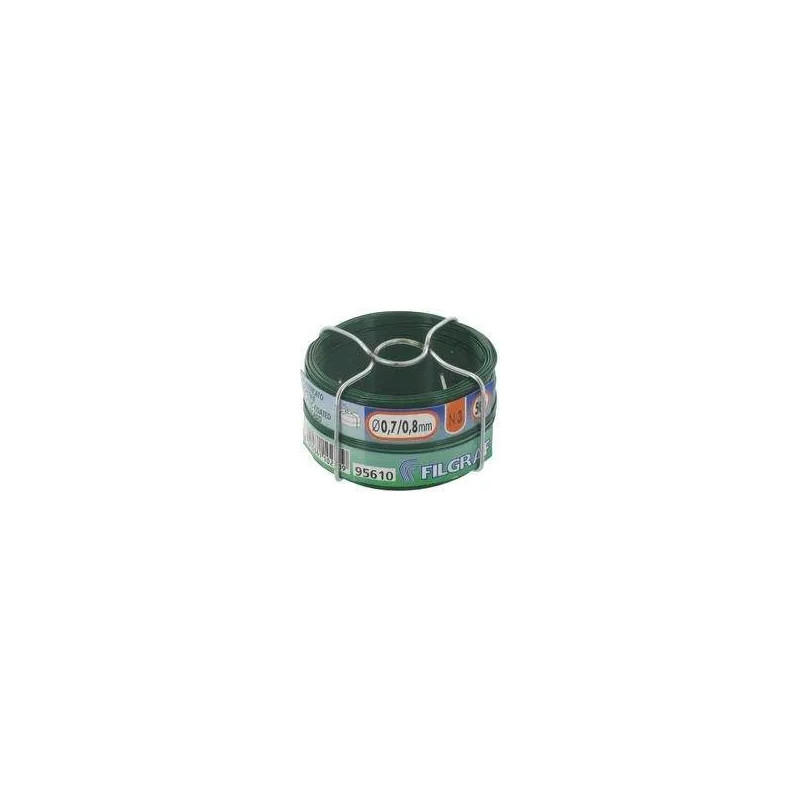 Fil de fer plastifié vert, 0.7 mm, bobine de 50m