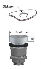 Zugknopf Messing verchromt, mit Kabel für Rotologic1 Spundloch