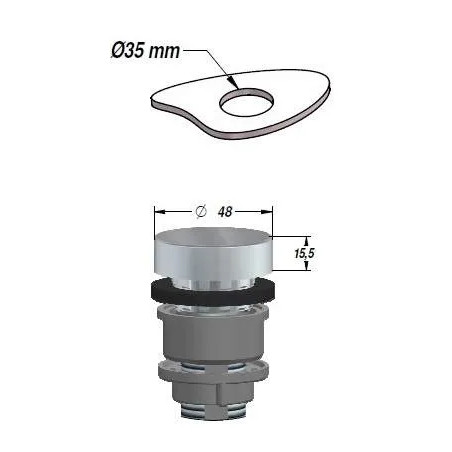 Chrome-plated brass pull cord for Rotologic1 drain