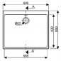 Timbre d'office de 60x50cm, bandeau de 20cm avec trop plein